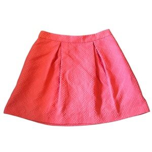 Trina Turk Pleated Orange Skirt Textured with Pockets Women’s Size Size 8